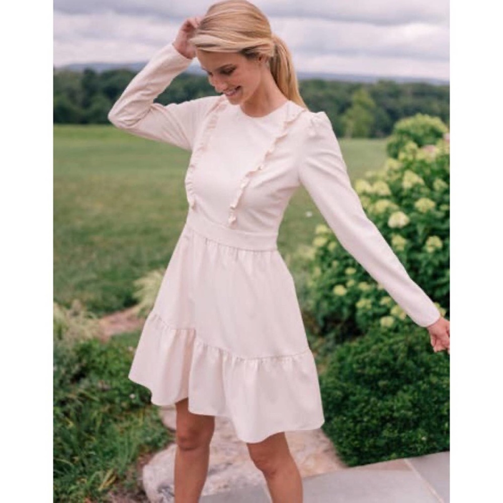 Gal Meets Glam 10 Hayley Ruffle Long Sleeve Dress - Picture 3 of 16
